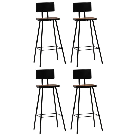 Bar stools, 4 pcs., solid recycled wood