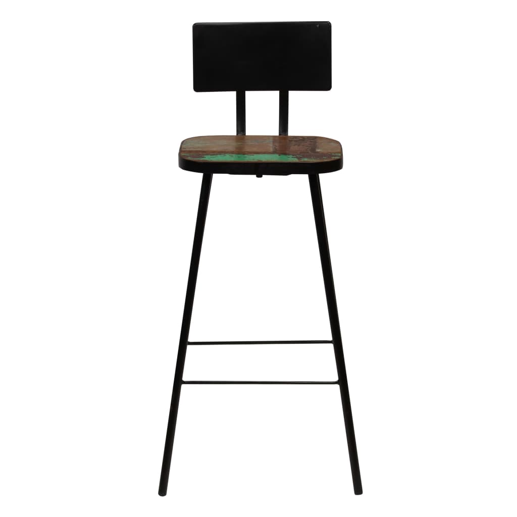 Bar stools, 2 pcs., solid recycled wood