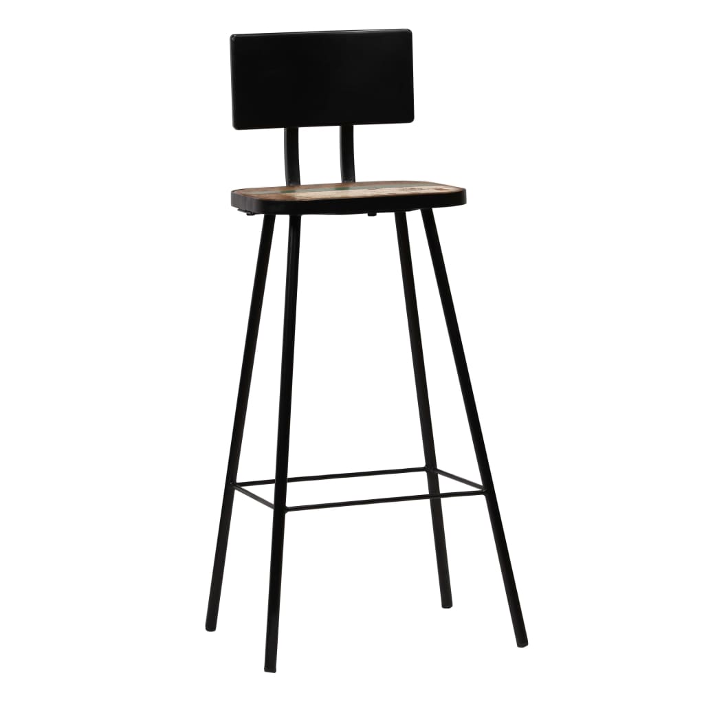 Bar stools, 2 pcs., solid recycled wood