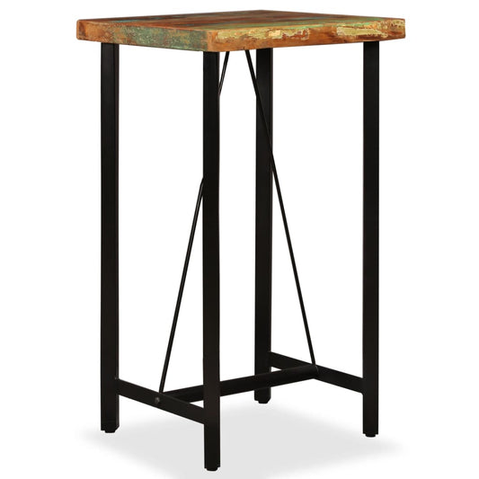 Bar table, 60 x 60 x 107 cm, solid recycled wood