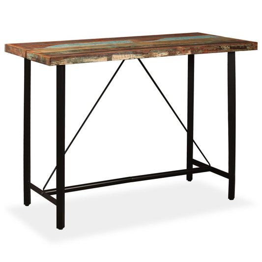 Bar table, 150 x 70 x 107 cm, solid recycled wood