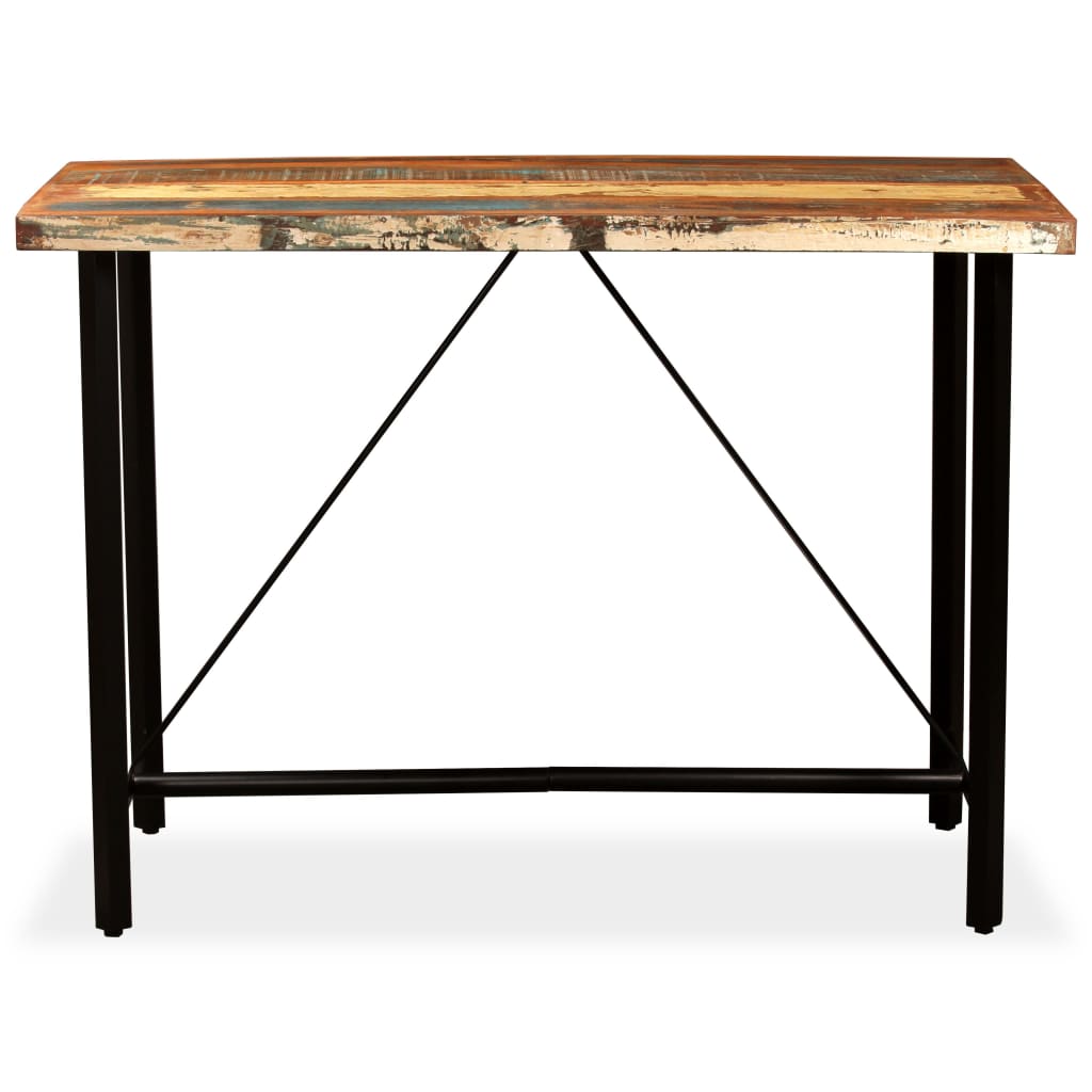 Bar table, 150 x 70 x 107 cm, solid recycled wood