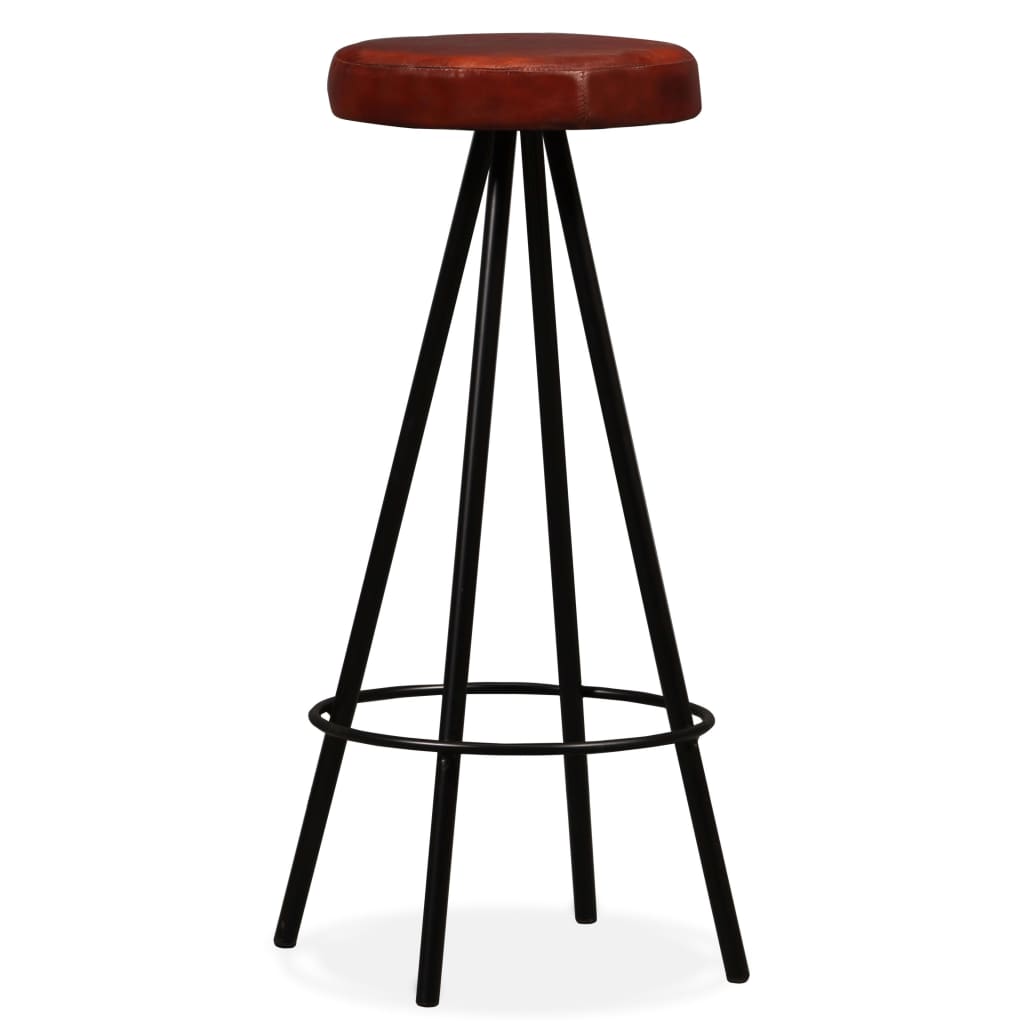 Bar stools, 4 pcs., natural leather