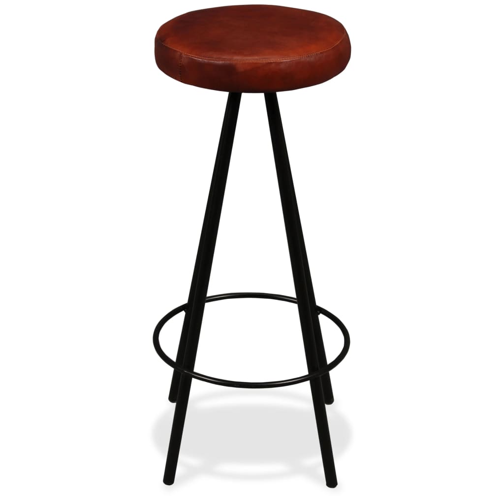 Bar stools, 4 pcs., natural leather