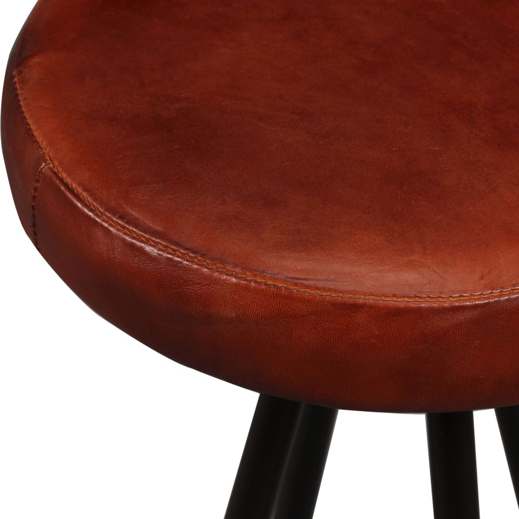 Bar stools, 4 pcs., natural leather