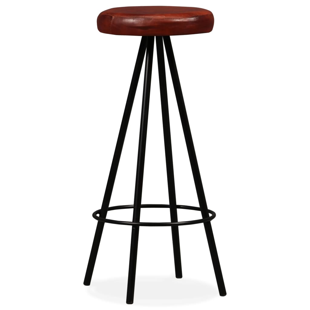 Bar stools, 4 pcs., natural leather