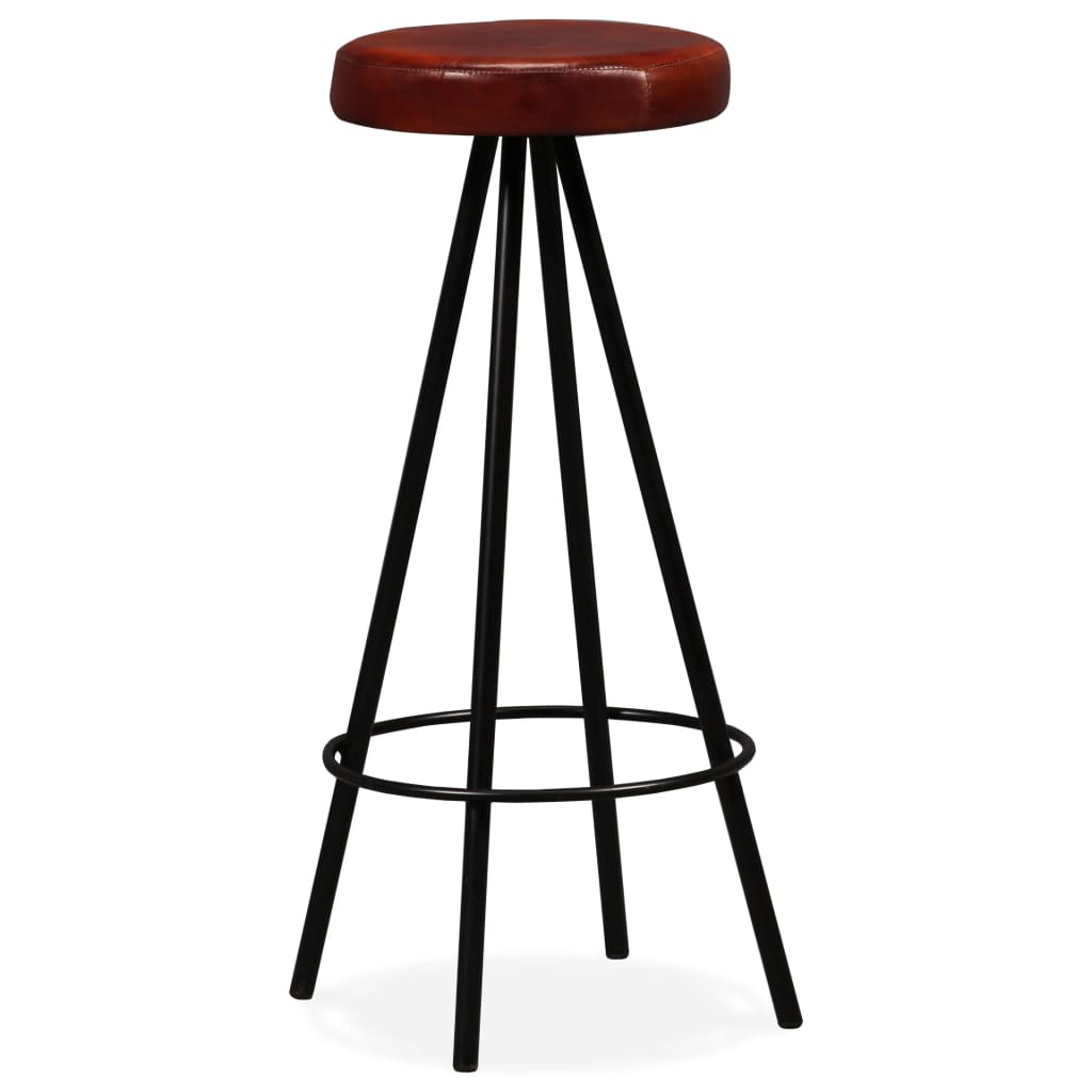 Bar stools, 4 pcs., natural leather