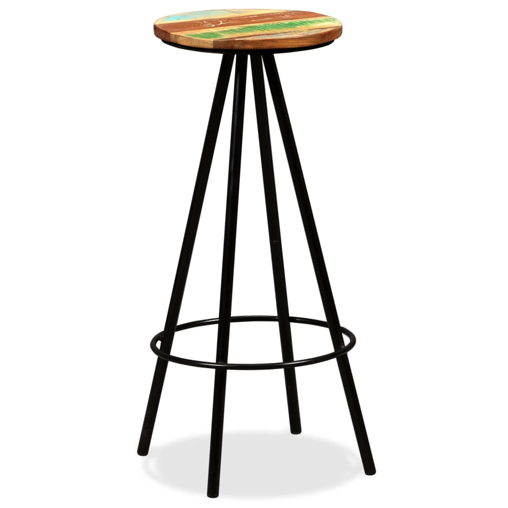 Bar stools, 2 pcs., solid recycled wood