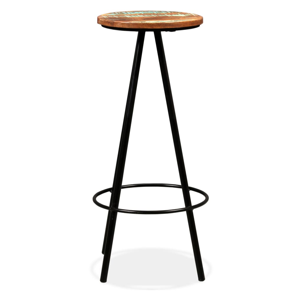 Bar stools, 2 pcs., solid recycled wood