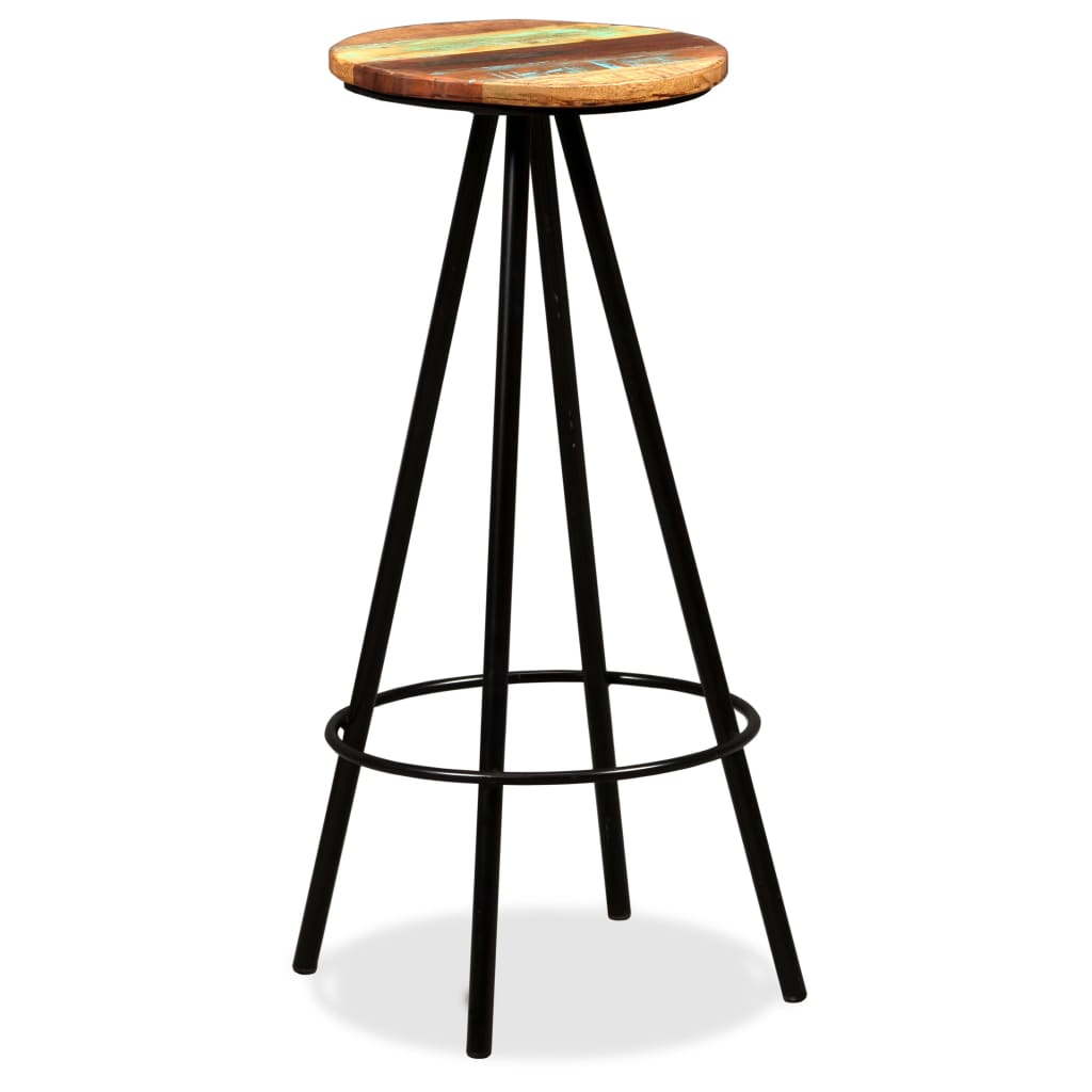 Bar stools, 2 pcs., solid recycled wood