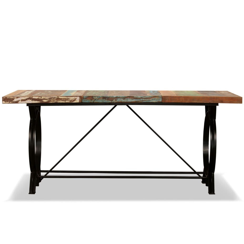 Kitchen table, 180 cm, solid recycled wood