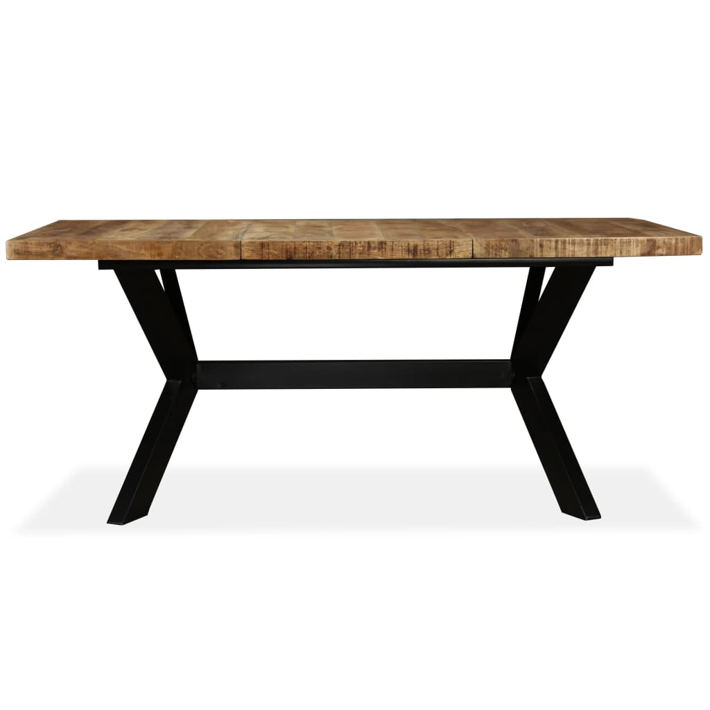 Solid mango wood and steel kitchen table 180 cm