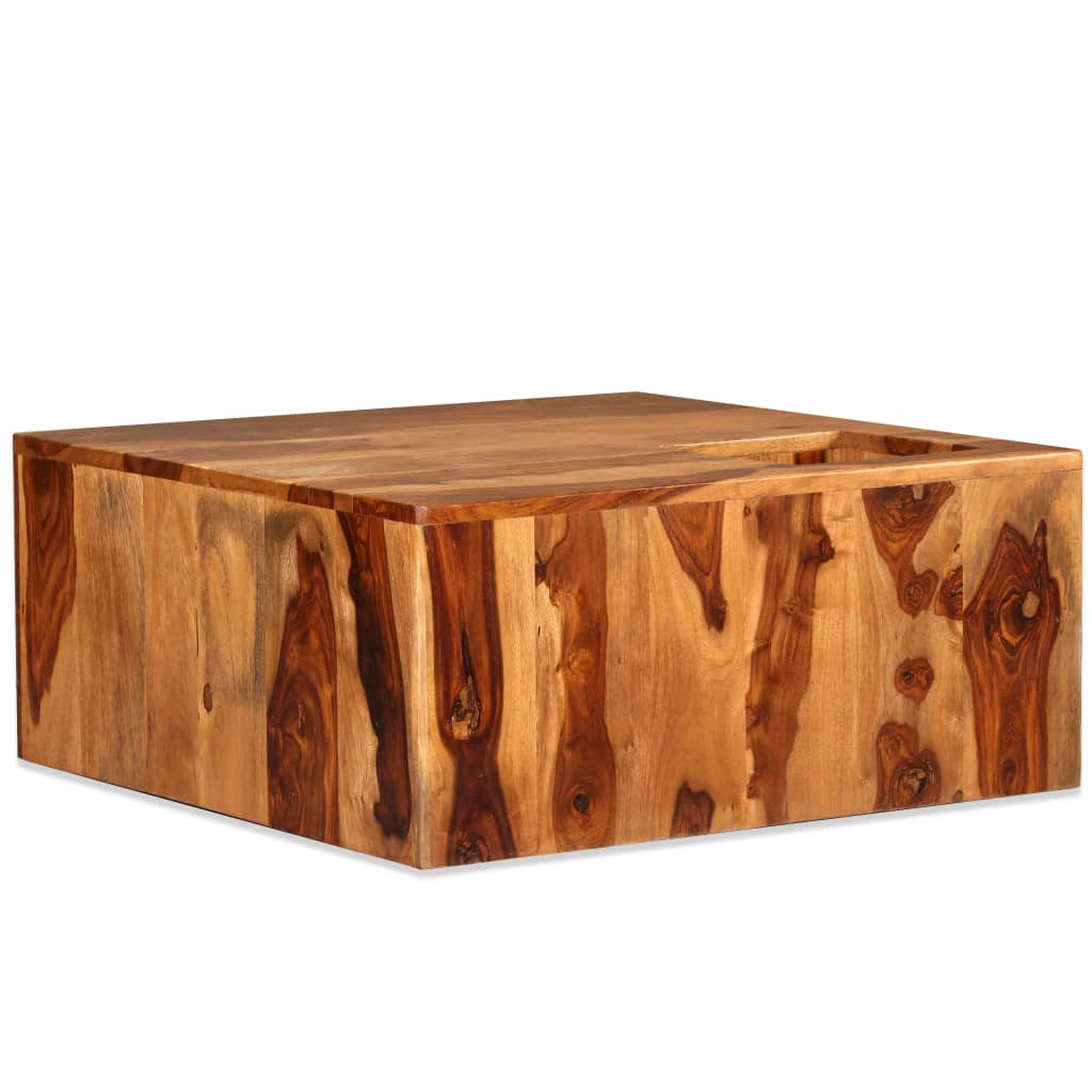 Coffee table, 70 x 70 x 30 cm, solid sheesham wood