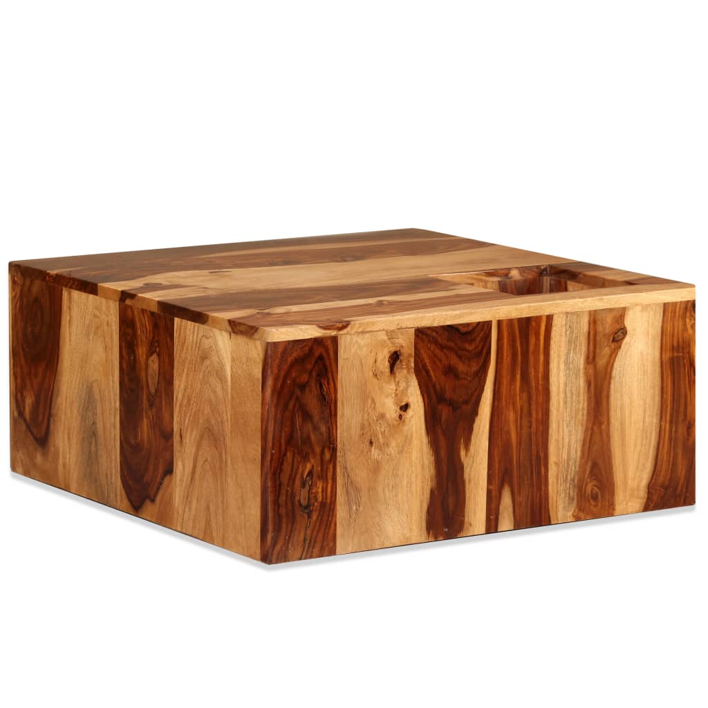 Coffee table, 70 x 70 x 30 cm, solid sheesham wood