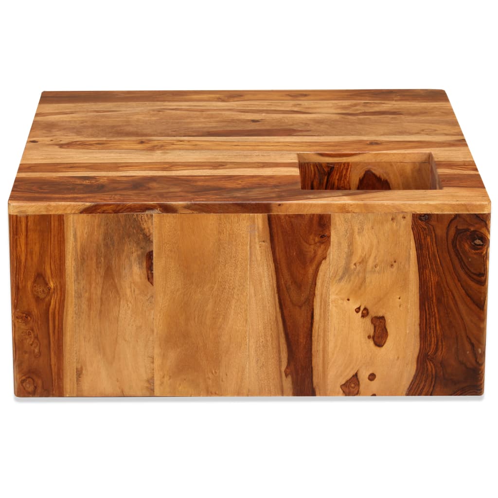 Coffee table, 70 x 70 x 30 cm, solid sheesham wood