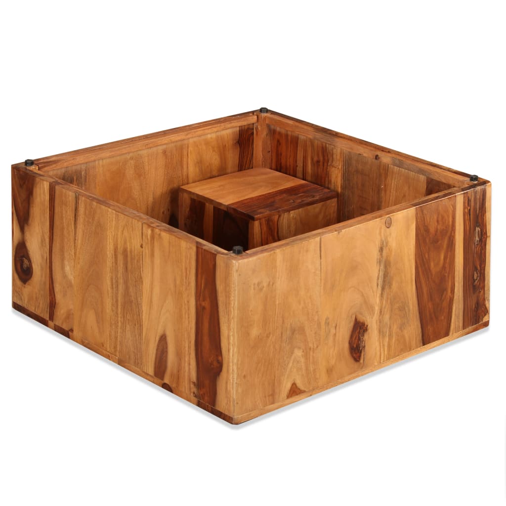 Coffee table, 70 x 70 x 30 cm, solid sheesham wood