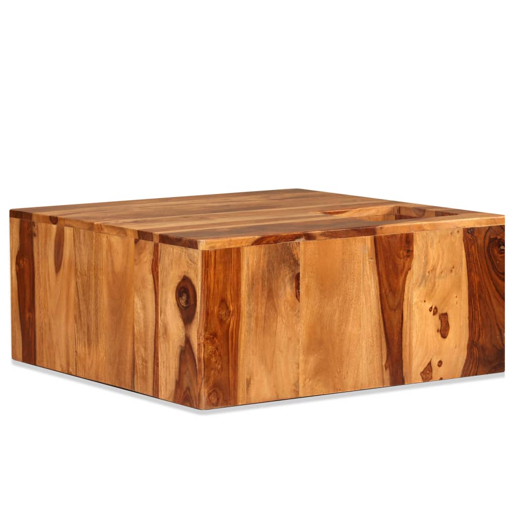 Coffee table, 70 x 70 x 30 cm, solid sheesham wood