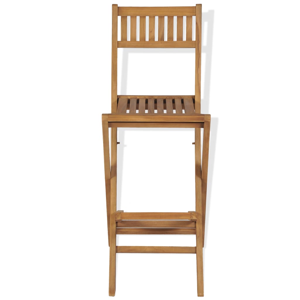 Bar set with folding chairs, 3 pieces, solid teak wood