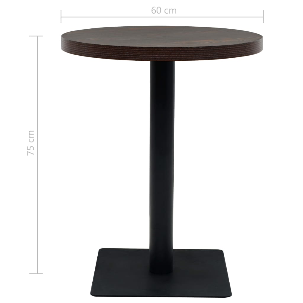 Bistro table, MDF and steel, round, 60x75 cm, Dark grey