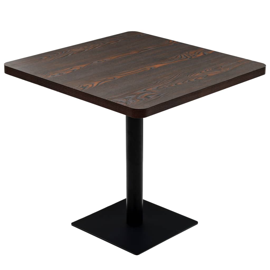 Bistro table, MDF and steel, square, 80x80x75 cm, Dark grey