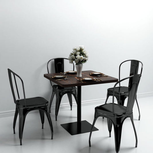 Bistro table, MDF and steel, square, 80x80x75 cm, Dark grey