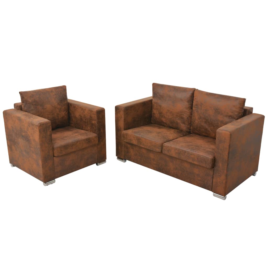 2-piece sofa set Faux suede