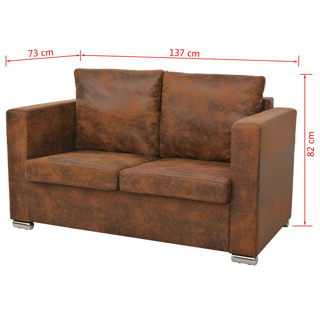 2-piece sofa set Faux suede