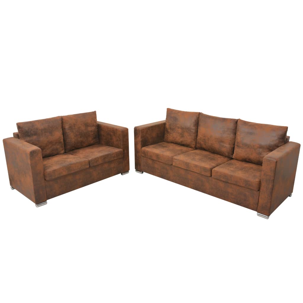 2-piece sofa set, imitation suede