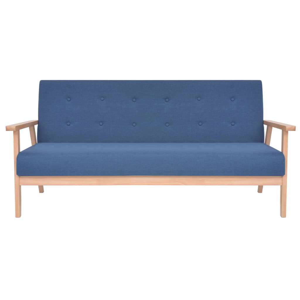 Sofa set, 2 pieces, fabric, blue