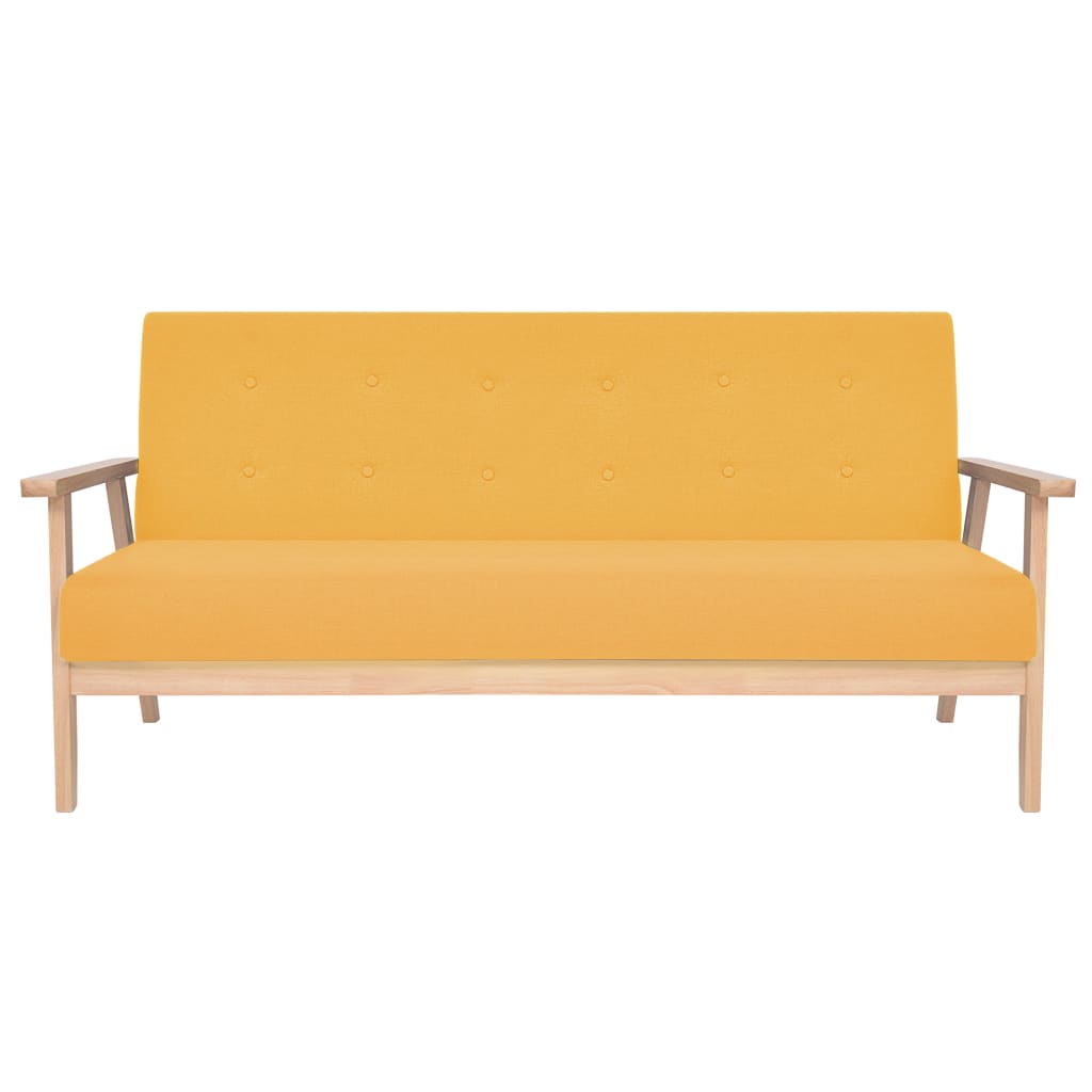 2-piece sofa set, textile, yellow