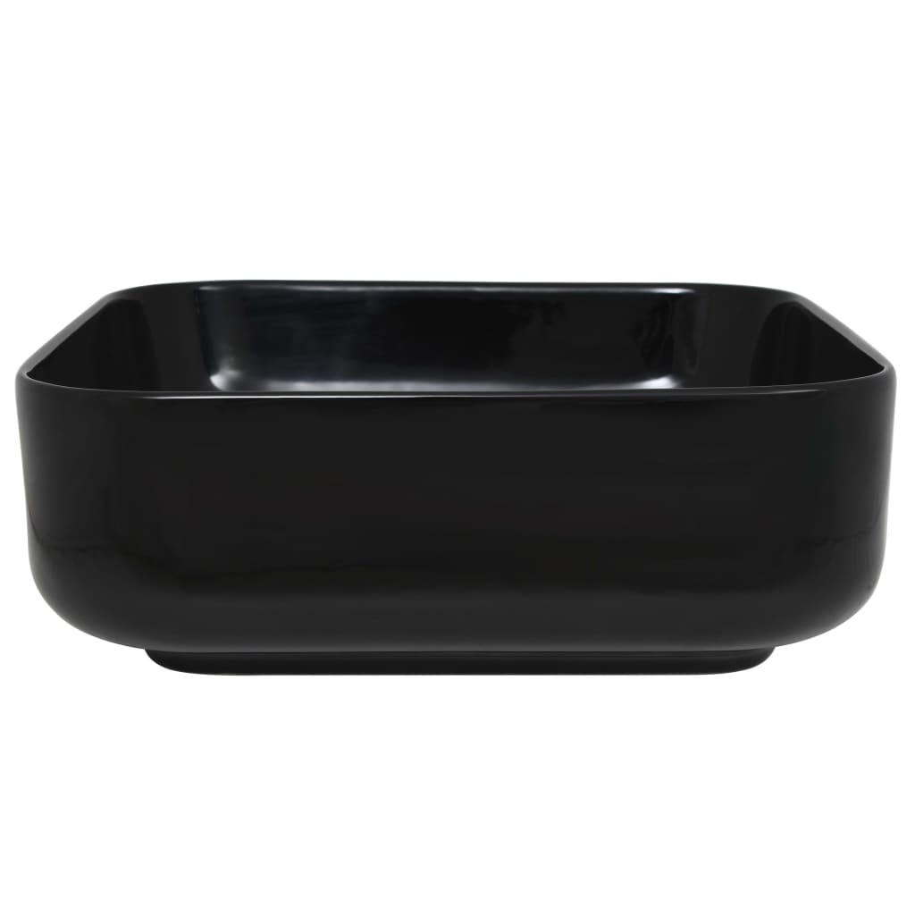 Ceramic bathroom sink, square, black, 38x38x13.5 cm