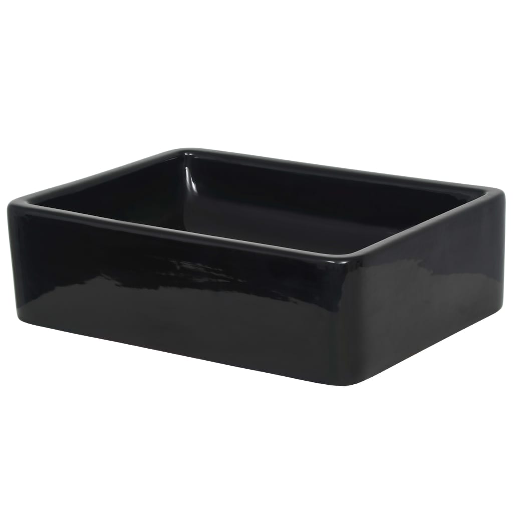 Ceramic sink basin, rectangular, black, 41 x 30 x 12 cm