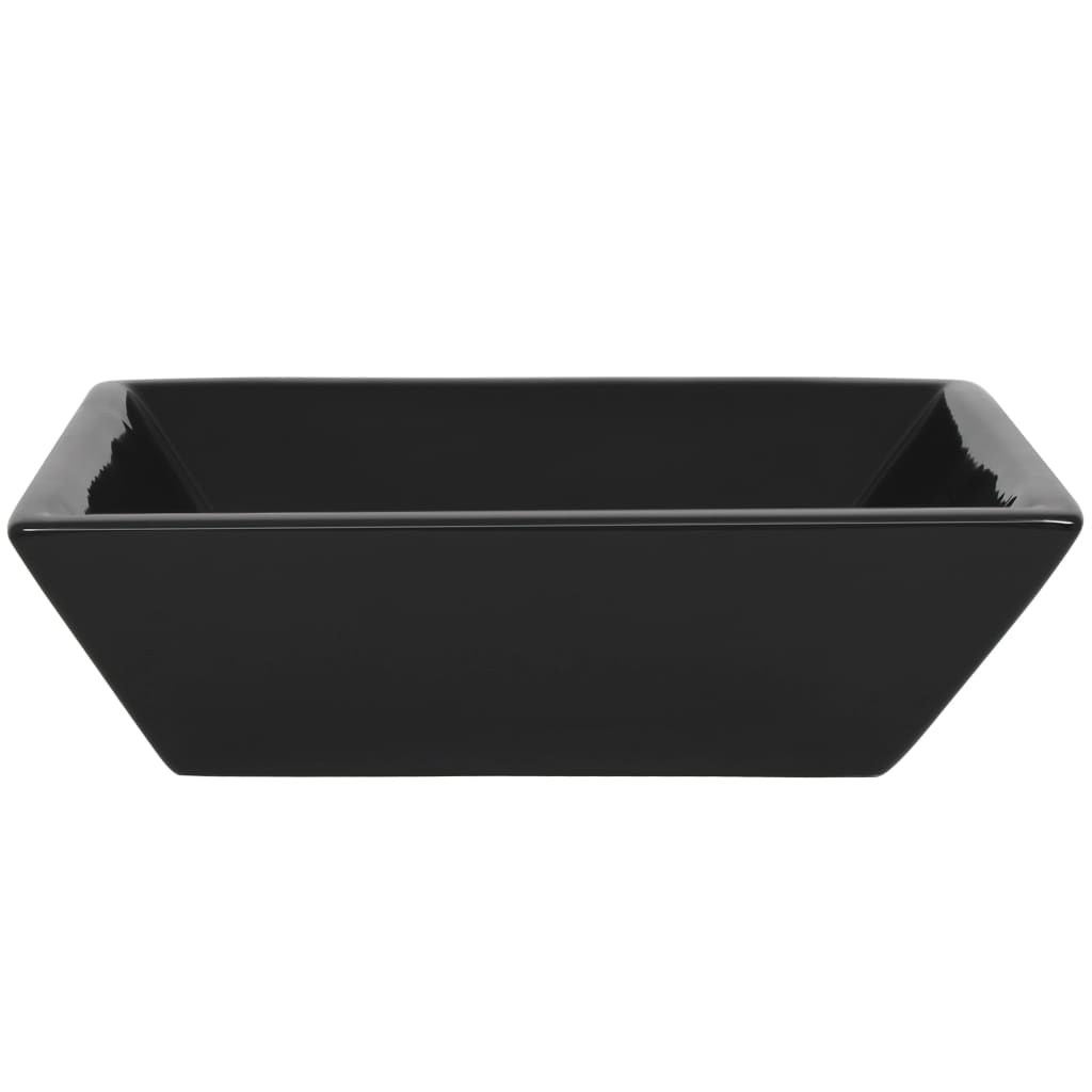 Square ceramic sink, Black, 41.5x41.5x12 cm