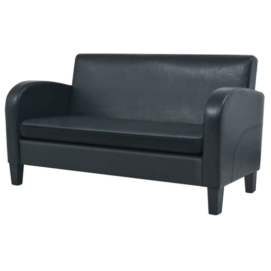 2-seater sofa Artificial leather Black