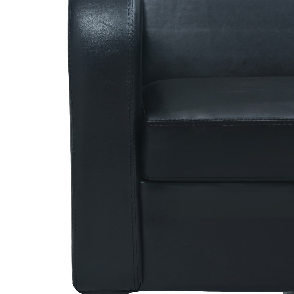 2-seater sofa Artificial leather Black