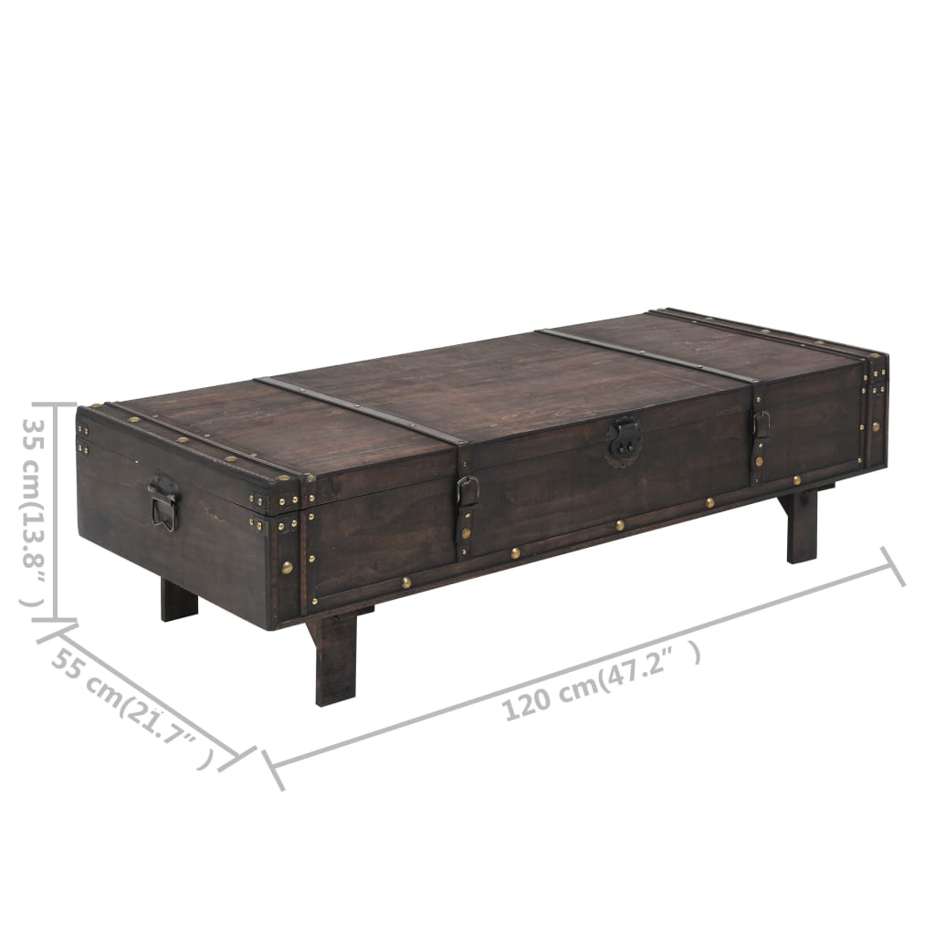 Plywood coffee table, vintage style, 120 x 55 x 35 cm