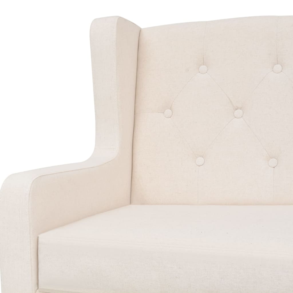 Sofa set, 2 pieces, fabric, cream white