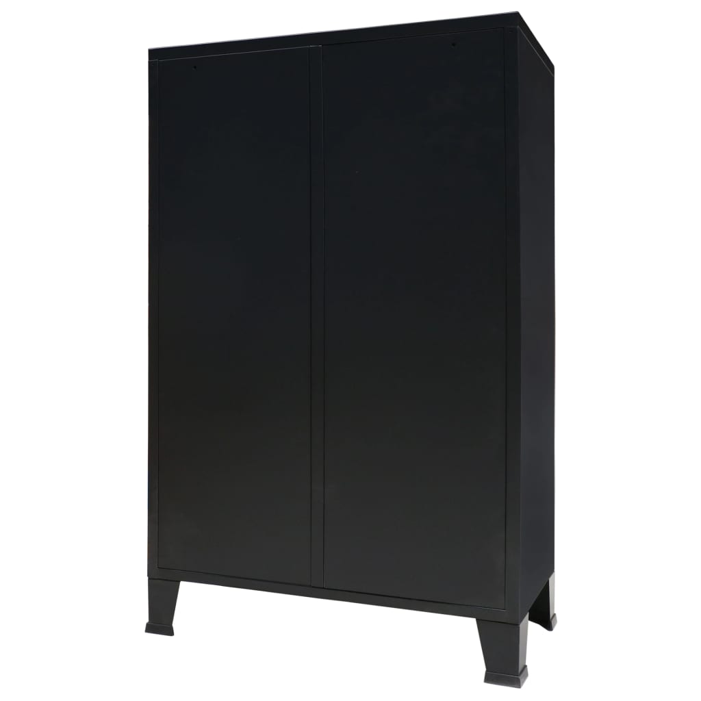 Wardrobe, industrial style, 67 x 35 x 107 cm, black, metal