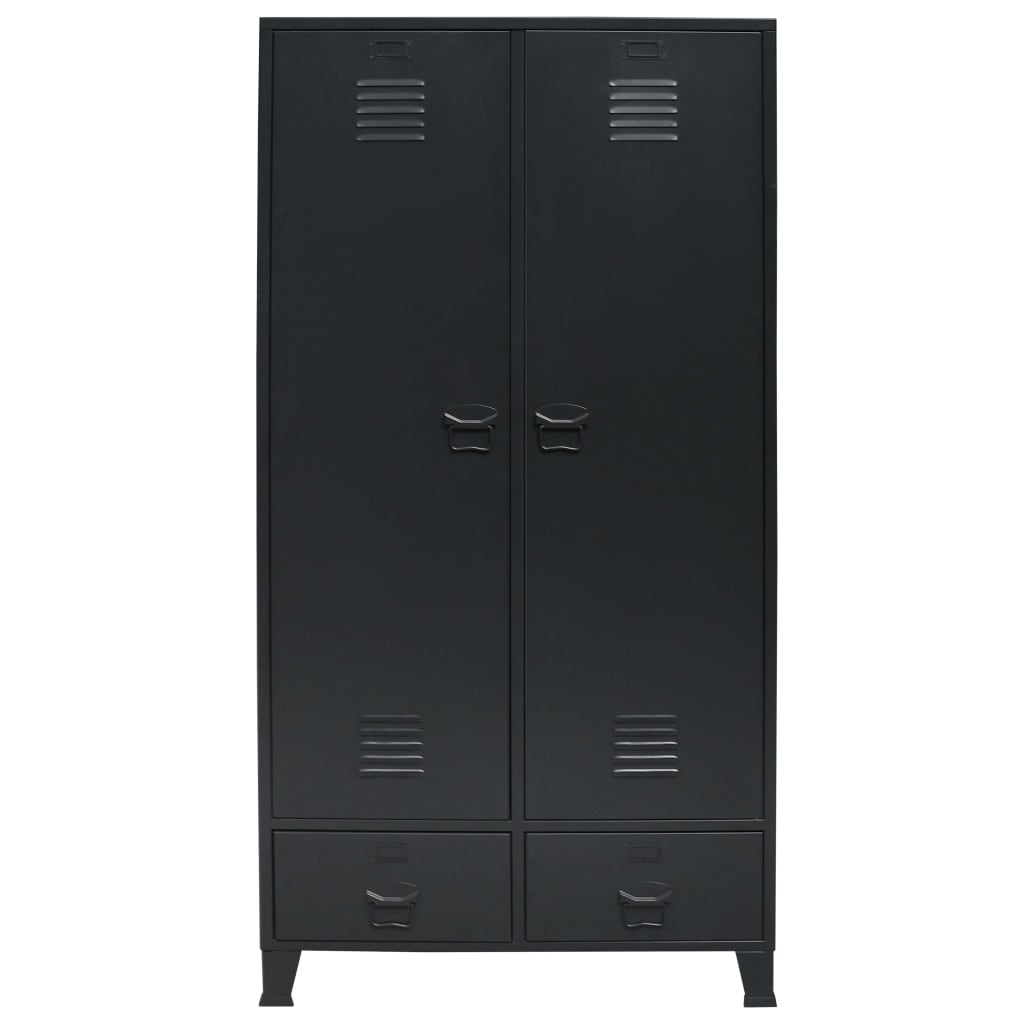 Metal wardrobe, industrial style, 90x40x180 cm Black