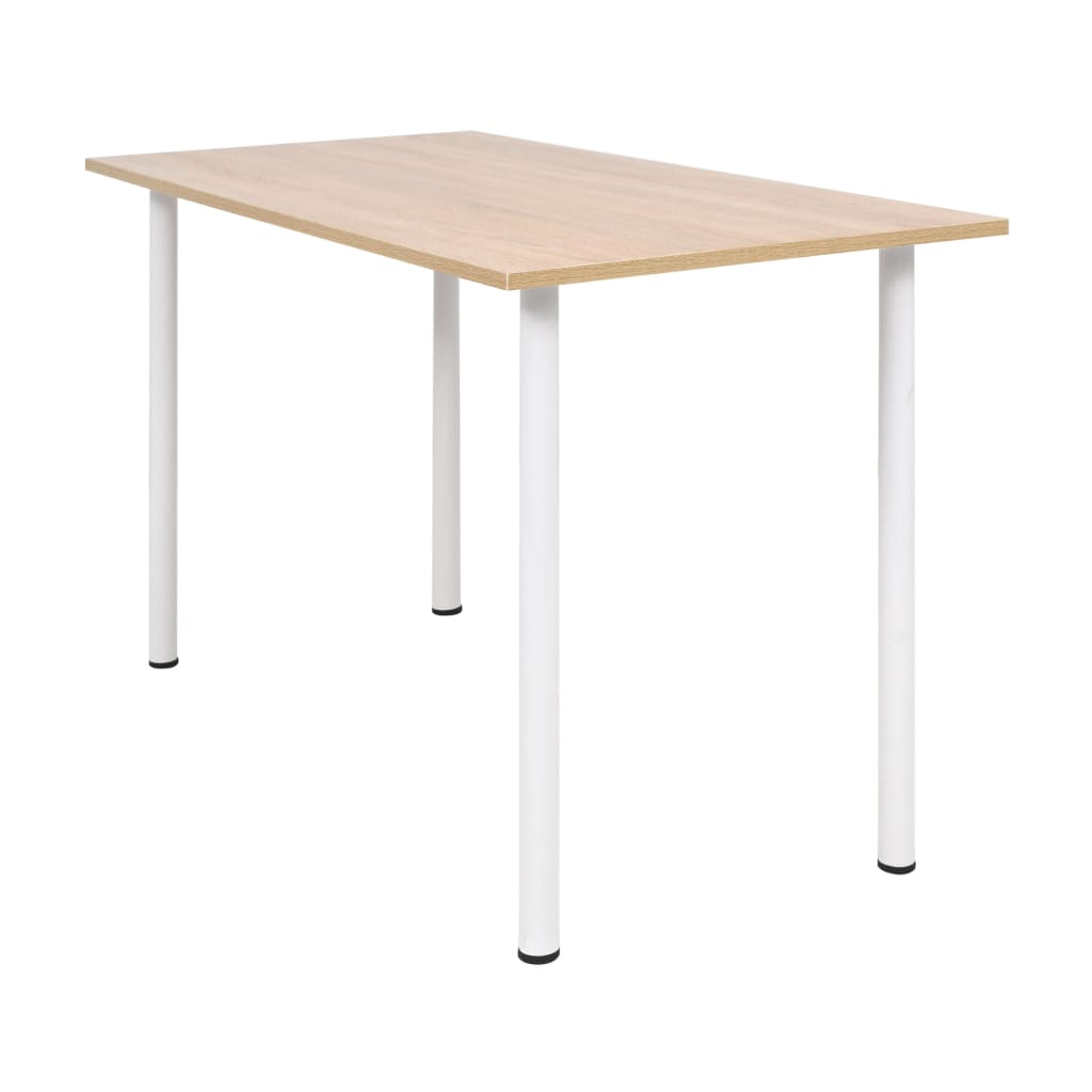 Dining table, 120x60x73 cm, oak and white