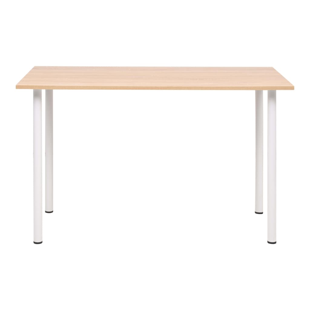 Dining table, 120x60x73 cm, oak and white