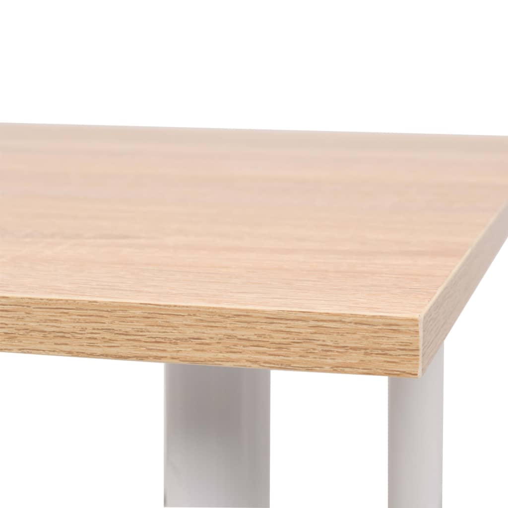 Dining table, 120x60x73 cm, oak and white