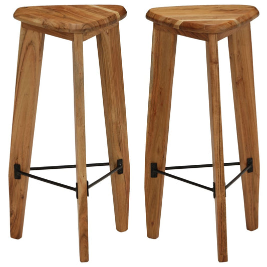 Bar stools, 2 pcs., solid acacia wood