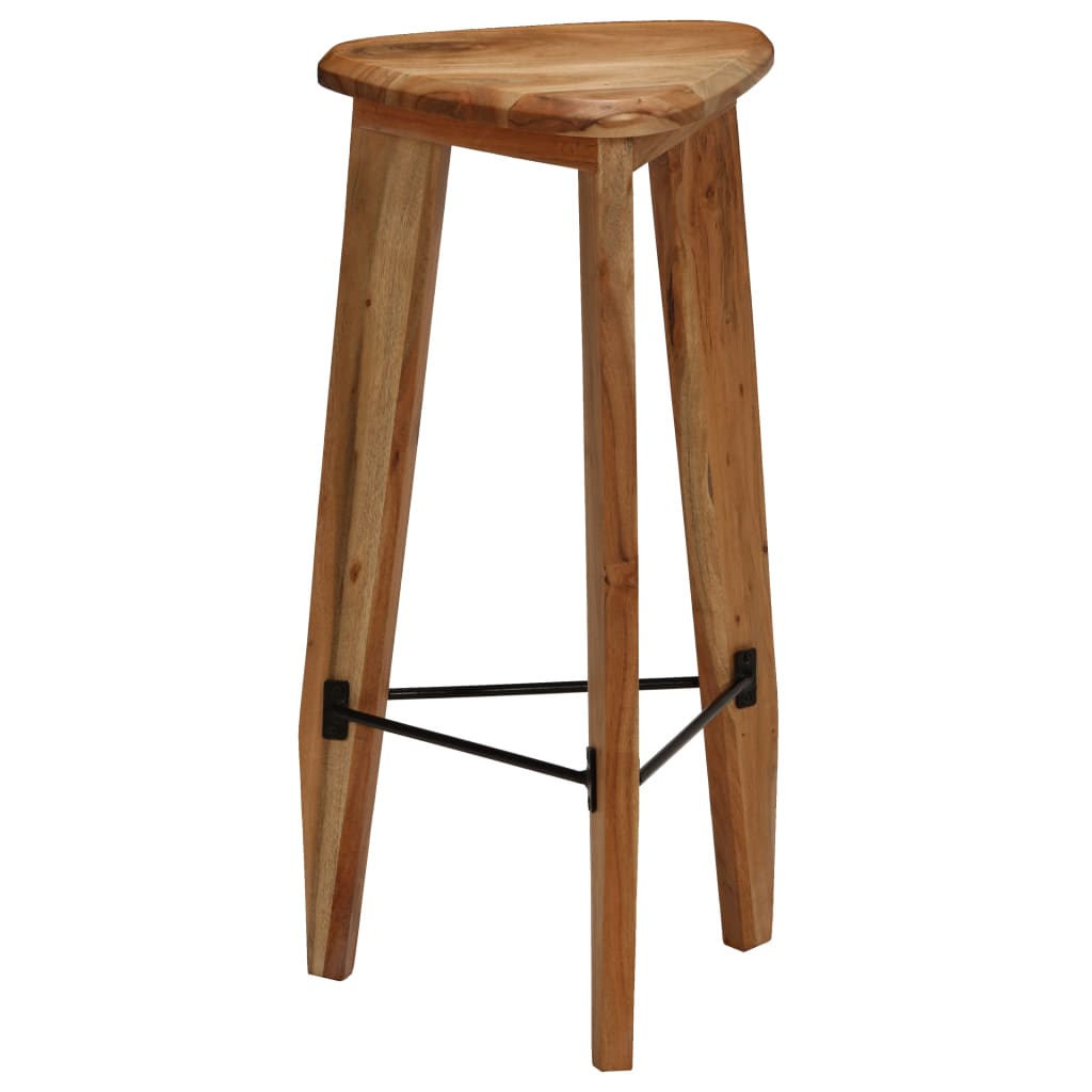 Bar stools, 2 pcs., solid acacia wood