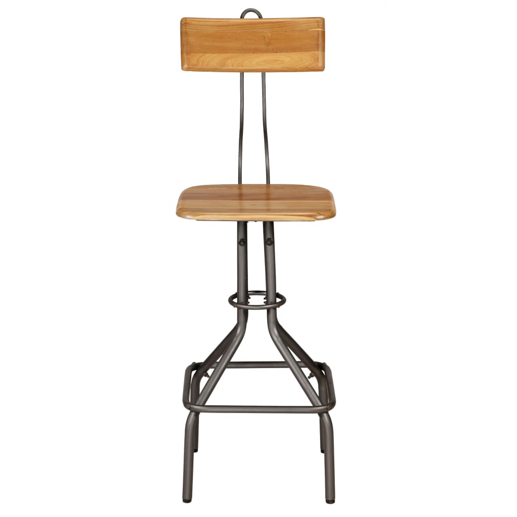 Bar stools, 2 pcs., solid recycled teak wood