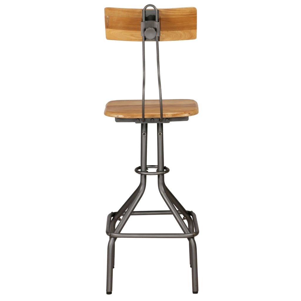 Bar stools, 2 pcs., solid recycled teak wood