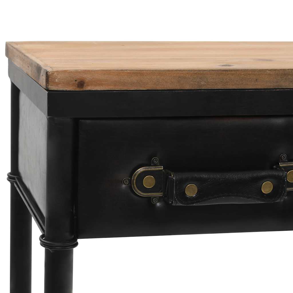 Console table, MDF and fir wood, 100 x 33.5 x 80 cm