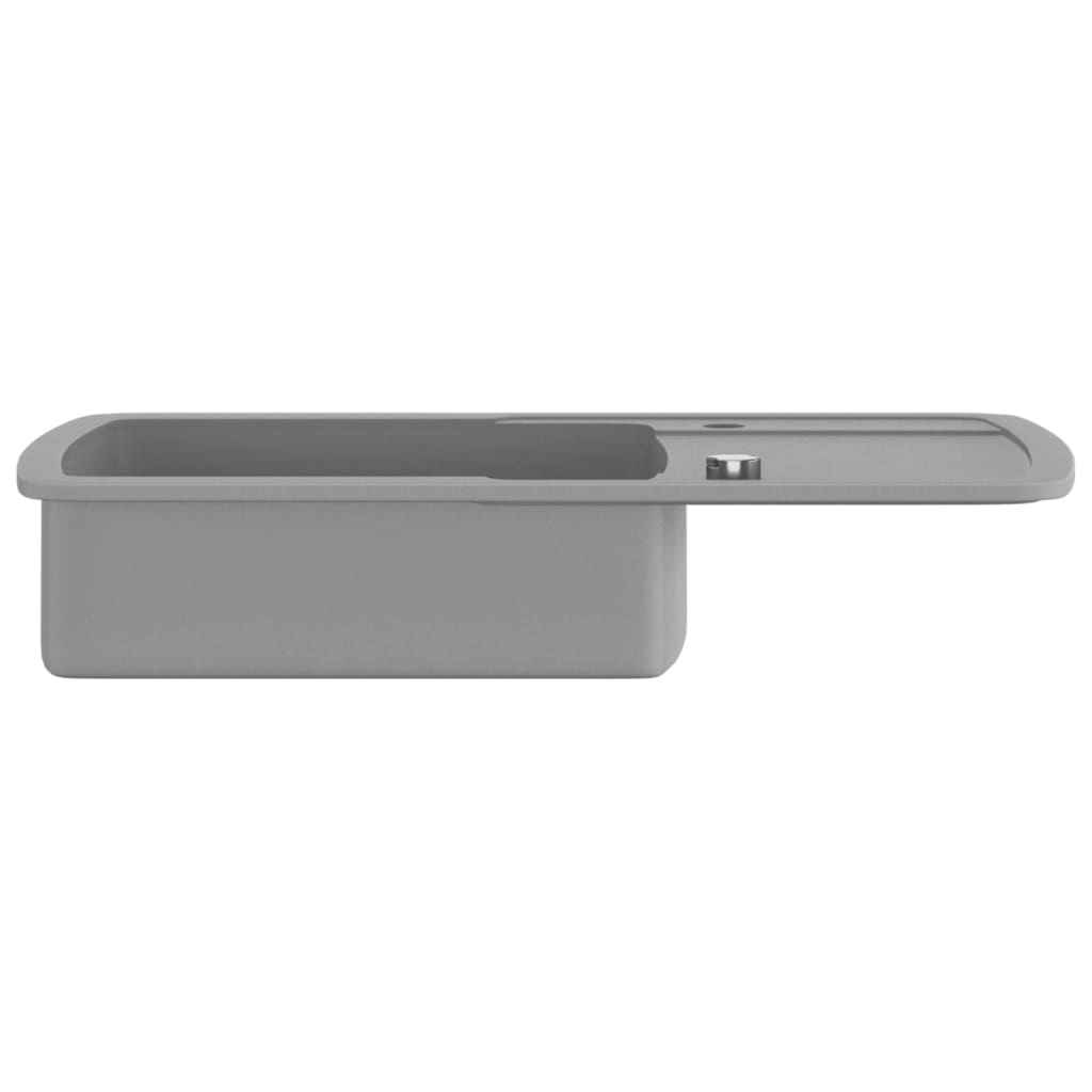 Granite kitchen sink with one bowl, gray