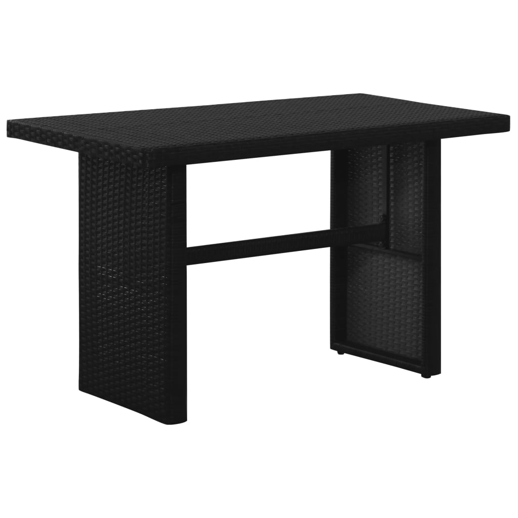 Set mobilier de grădină cu perne, 3 piese, negru, poliratan