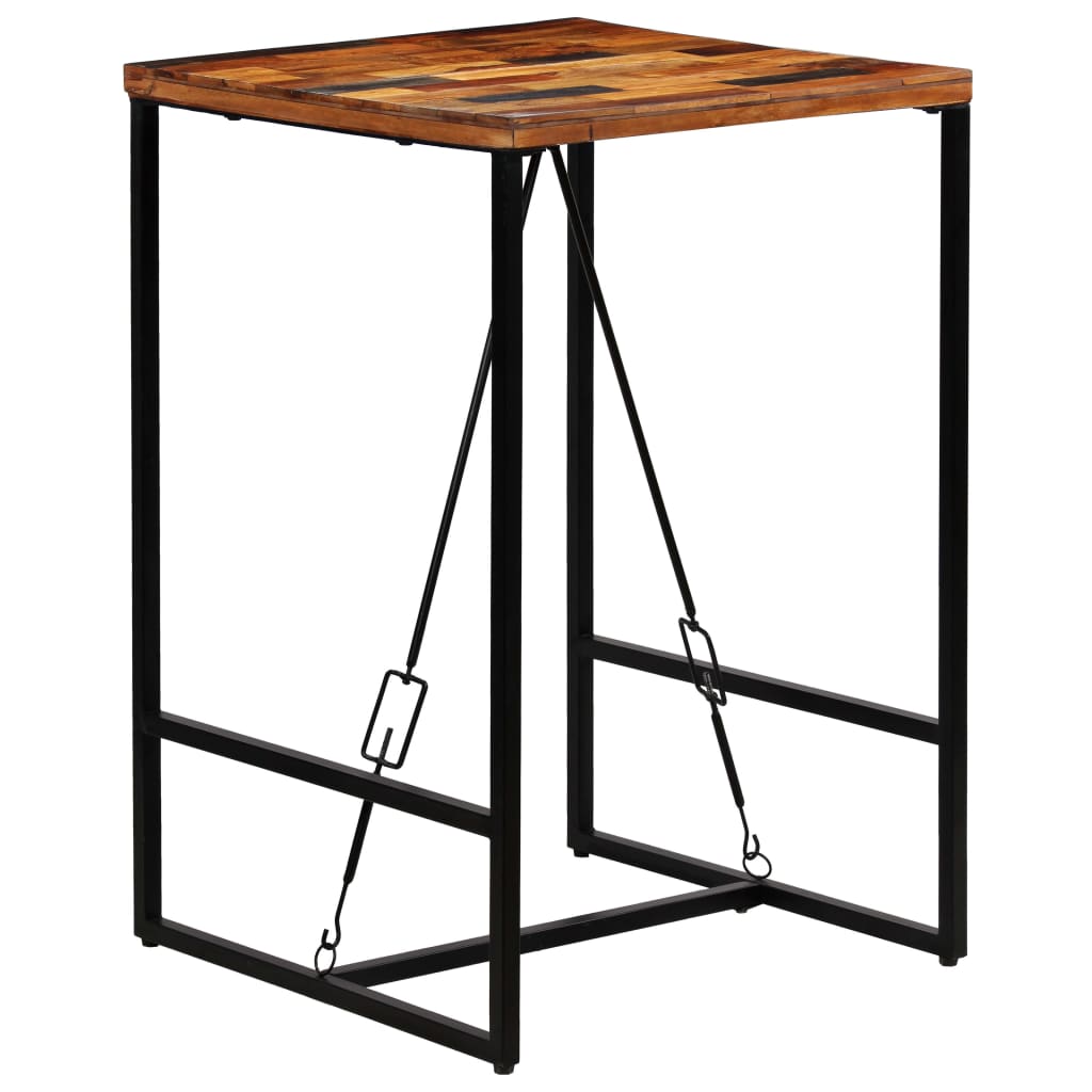 Bar table, 70 x 70 x 106 cm, solid recycled wood